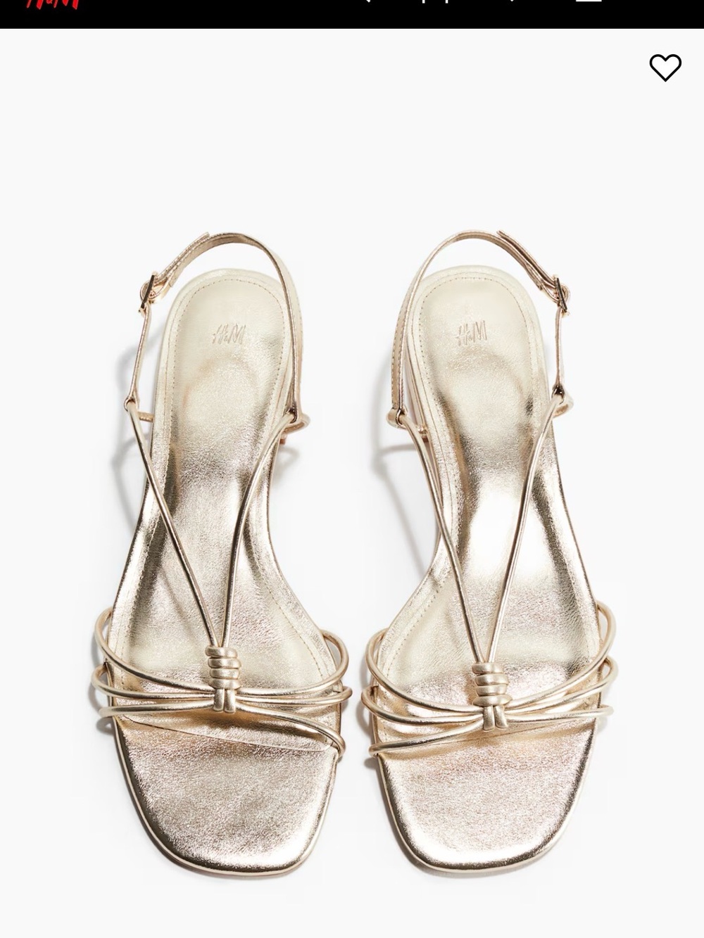 H&M Rose Gold Strappy Slingback Sandals